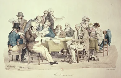 Tidningarna, graverade av Francois Seraphin Delpech (1778-1825)